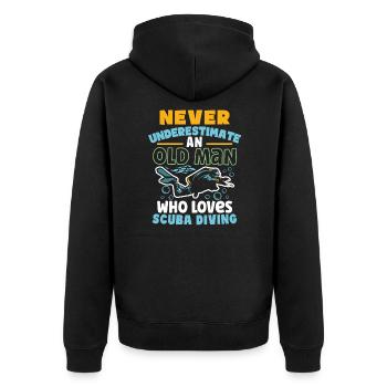 Plongée sous-marine Scuba Diver Marine Océan Apnée - Veste à capuche bio Premium Unisexe - noir - Dos - Nico (187cm)