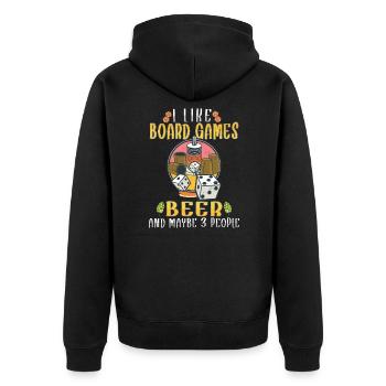 Board Games Beer Board Gamer Board Games & Beer - Unisex Premium Bio Zip Hoodie - Schwarz - Hinten - Nico (187cm)