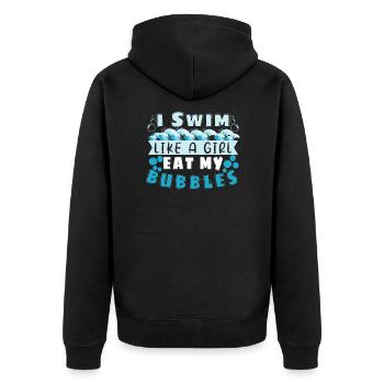 Natation Drôle Natation Nageur Nageur Citations - Veste à capuche bio Premium Unisexe - noir - Dos - Nico (187cm)