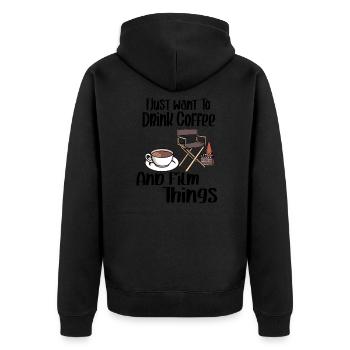 writer producer actor director filmmaker Coffee - Unisex Premium Organic Zip Hoodie - black - Back - Nico (187cm)