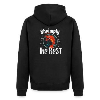 Garnelen Meeresfrüchte Lieblingsessen - Unisex Premium Bio Zip Hoodie - Schwarz - Hinten - Nico (187cm)