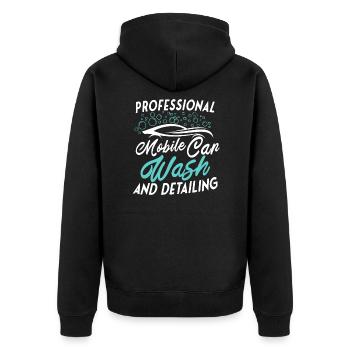 Mobile Car Reconditioning Car Reconditioning - Unisex Premium Organic Zip Hoodie - black - Back - Nico (187cm)