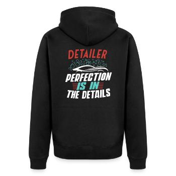 Mobile Car Reconditioning Car Reconditioning - Unisex Premium Organic Zip Hoodie - black - Back - Nico (187cm)
