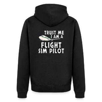 Pilote Aviation Avion Avion Avion De Ligne Vol Sim Pilote - Veste à capuche bio Premium Unisexe - noir - Dos - Nico (187cm)