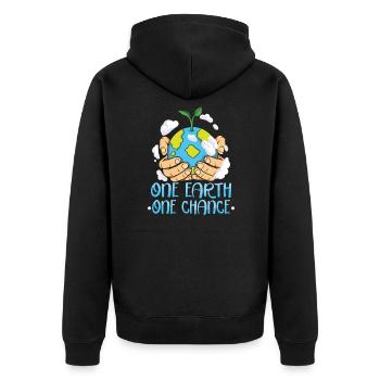 Climate Change Environmental Earth Day 2022 - Unisex Premium Organic Zip Hoodie - black - Back - Nico (187cm)