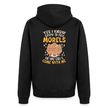 Morels Mushroom Picker Champignon Fermier Champignon - Veste à capuche bio Premium Unisexe - noir - Dos - Nico (187cm)