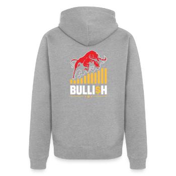 Börsenhändler Forex Trader Investor Trading - Unisex Premium Bio Zip Hoodie - Grau meliert - Hinten - Nico (187cm)