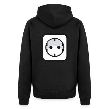 Socket Icon Power Electrician - Unisex Premium Organic Zip Hoodie - black - Back - Nico (187cm)