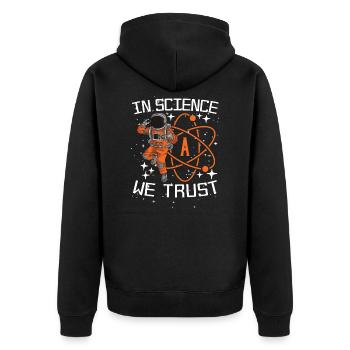 Atheist Atheism Funny Anti-religion - Unisex Premium Organic Zip Hoodie - black - Back - Nico (187cm)
