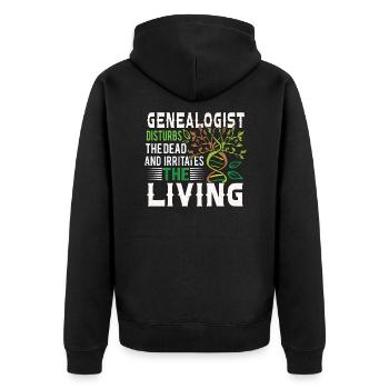 Stammbaum Familienhistoriker Genealogie Genealoge - Unisex Premium Bio Zip Hoodie - Schwarz - Hinten - Nico (187cm)