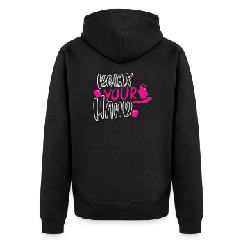 Nail Tech Nail Technician Manicurist Nails Artist - Unisex Premium Bio Zip Hoodie - Schwarz - Hinten - Nico (187cm)