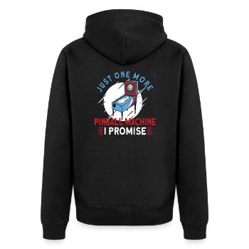 Pinball Machine Pinball Player Funny Pinball - Unisex Premium Organic Zip Hoodie - black - Back - Nico (187cm)