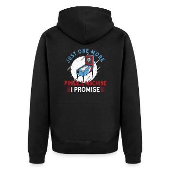 Pinball Machine Pinball Player Funny Pinball - Unisex Premium Organic Zip Hoodie - black - Back - Nico (187cm)
