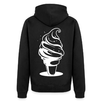 Dessin de crème glacée molle - Veste à capuche bio Premium Unisexe - noir - Dos - Nico (187cm)