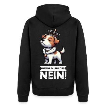 Before You Ask Jack Russel Terrier Jackie Terrier - Unisex Premium Organic Zip Hoodie - black - Back - Nico (187cm)