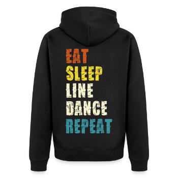 Line Dance Lebensstil Slogan - Unisex Premium Bio Zip Hoodie - Schwarz - Hinten - Nico (187cm)