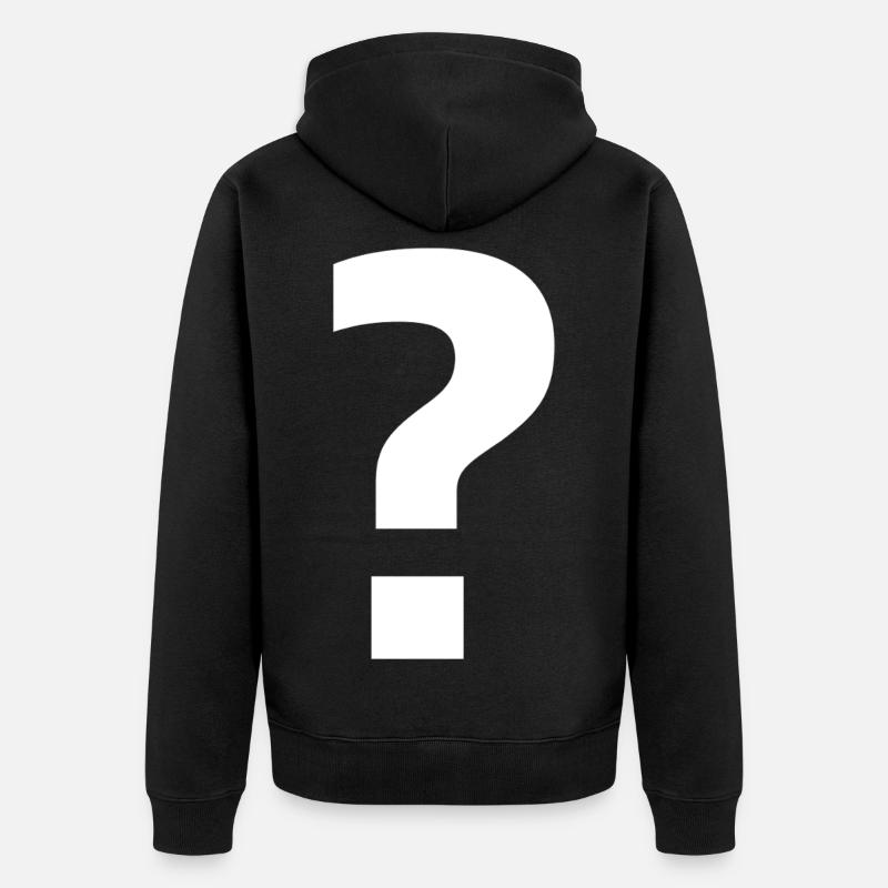 Point d’interrogation | curiosité élégante - Veste à capuche bio Premium Unisexe - noir