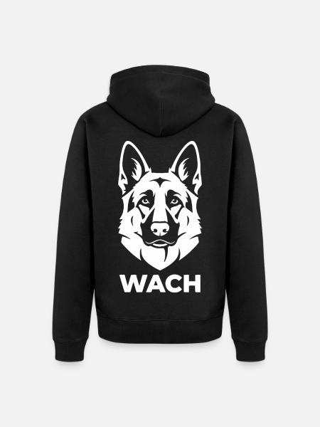 Wachhund Silhouette Schäferhund - Unisex Premium Bio Zip Hoodie - Schwarz