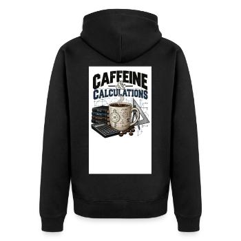 Koffein & Berechnungen Kaffeeingenieurwesen Mathematik Sc - Unisex Premium Bio Zip Hoodie - Schwarz - Hinten - Nico (187cm)
