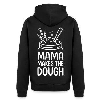 Mama macht den Teig - Unisex Premium Bio Zip Hoodie - Schwarz - Hinten - Nico (187cm)