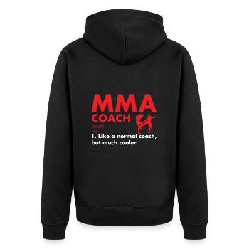 Sport Coach Definition MMA - Unisex Premium Bio Zip Hoodie - Schwarz - Hinten - Nico (187cm)