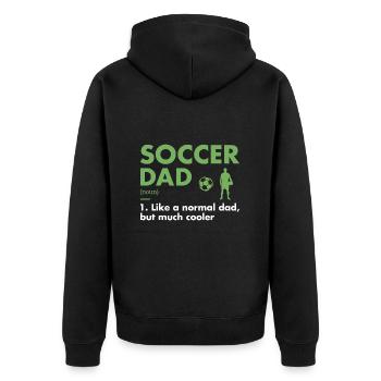 Sport Dad Definition Soccer - Unisex Premium Bio Zip Hoodie - Schwarz - Hinten - Nico (187cm)