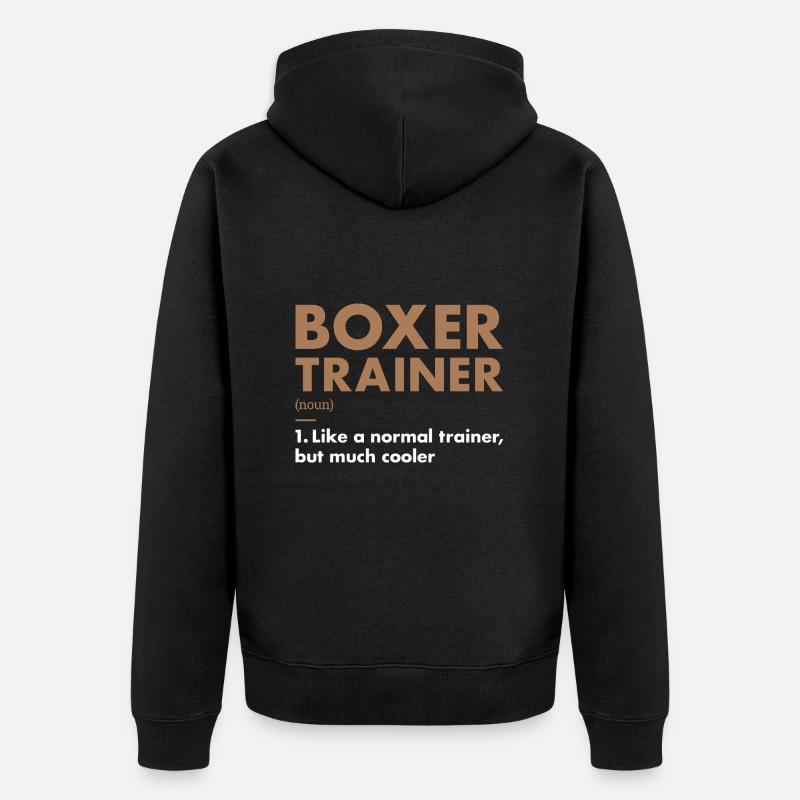 Boxer Trainer Definiton - Unisex Premium Bio Zip Hoodie - Schwarz