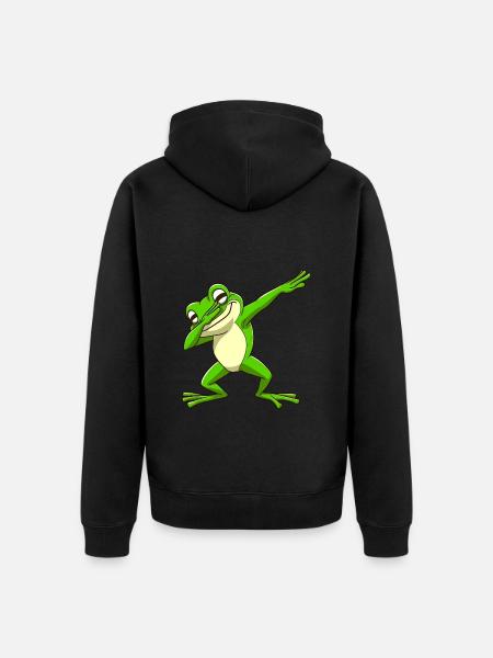 Cool Frog Dabbing Pose Trendy - Unisex Premium Organic Zip Hoodie - black