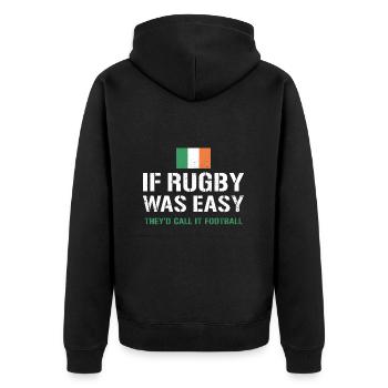 Si le rugby était facile Irlande Rugby - Veste à capuche bio Premium Unisexe - noir - Dos - Nico (187cm)