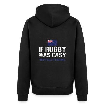 Si le rugby était facile Australie Rugby - Veste à capuche bio Premium Unisexe - noir - Dos - Nico (187cm)
