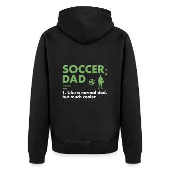 Sport Dad Definition Soccer - Unisex Premium Bio Zip Hoodie - Schwarz - Hinten - Nico (187cm)