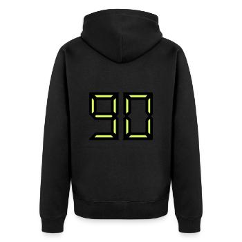 90. HAPPY BIRTHDAY. HAPPY BIRTHDAY - Unisex Premium Organic Zip Hoodie - black - Back - Nico (187cm)