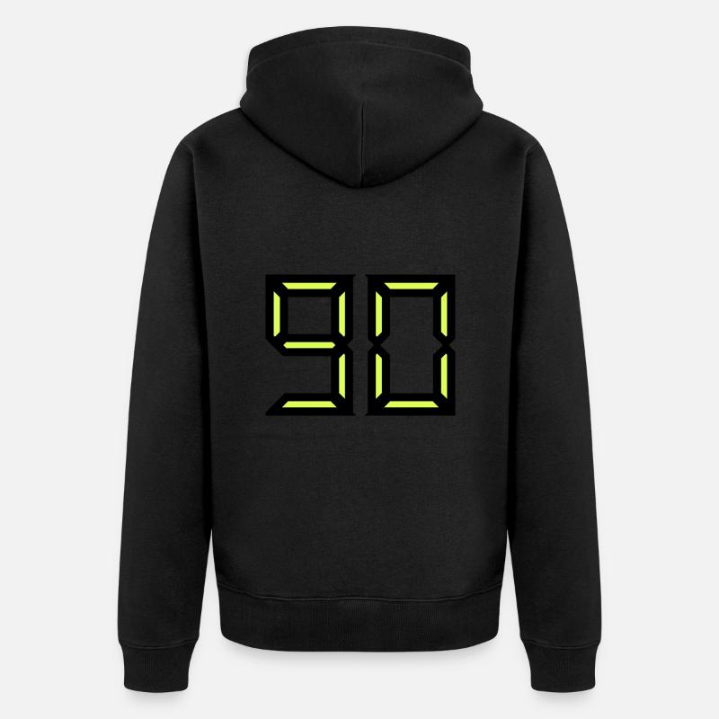 90. HAPPY BIRTHDAY. JOYEUX ANNIVERSAIRE - Veste à capuche bio Premium Unisexe - noir