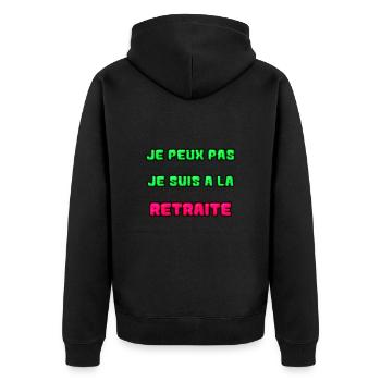 RETRAITE. RETRAITE. RETRAITEE. SENIOR. MAMIE. PAPY - Veste à capuche bio Premium Unisexe - noir - Dos - Nico (187cm)