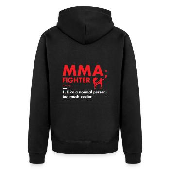 Sport Fighter Definition MMA - Unisex Premium Bio Zip Hoodie - Schwarz - Hinten - Nico (187cm)