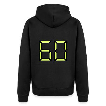 60 YEARS. 60TH ANNIVERSARY. BIRTHDAY 60 YEARS. 60 - Unisex Premium Organic Zip Hoodie - black - Back - Nico (187cm)