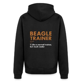 Beagle Trainer Definiton - Unisex Premium Bio Zip Hoodie - Schwarz - Hinten - Nico (187cm)