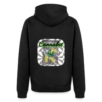Cannabis - Club WoW - Unisex Premium Organic Zip Hoodie - black - Back - Nico (187cm)