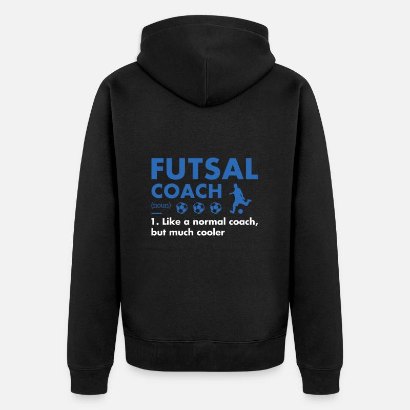 Entraîneur sportif Définition Futsal - Veste à capuche bio Premium Unisexe - noir