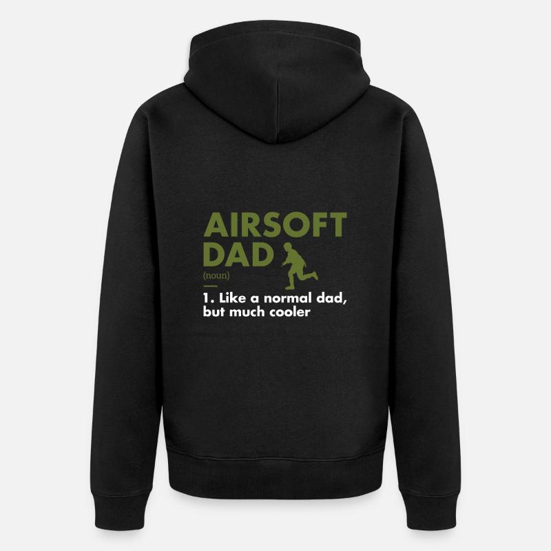 Sport Dad Definition Airsoft - Unisex Premium Bio Zip Hoodie - Schwarz