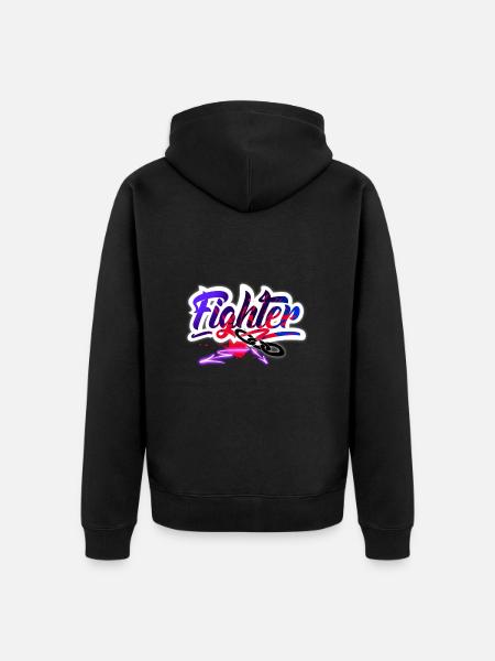 Fighter - Unisex Premium Organic Zip Hoodie - black