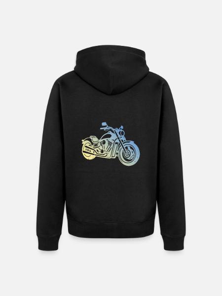 Motorcycle Biker - Unisex Premium Organic Zip Hoodie - black