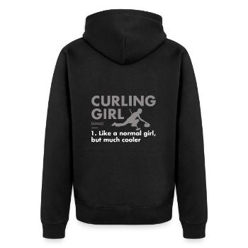 Sport Girl Définition Curling - Veste à capuche bio Premium Unisexe - noir - Dos - Nico (187cm)