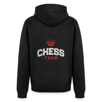 Chess Team - Unisex Premium Organic Zip Hoodie - black - Back - Nico (187cm)