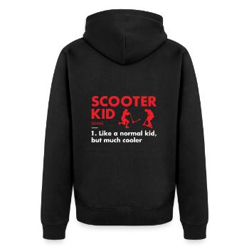 Sport Kid Definition Scooter - Unisex Premium Bio Zip Hoodie - Schwarz - Hinten - Nico (187cm)