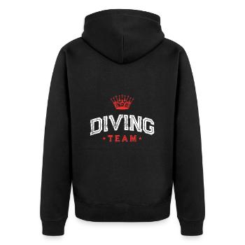Diving Team - Unisex Premium Organic Zip Hoodie - black - Back - Nico (187cm)