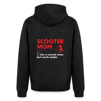 Sport Mom Definition Scooter - Unisex Premium Bio Zip Hoodie - Schwarz - Hinten - Nico (187cm)