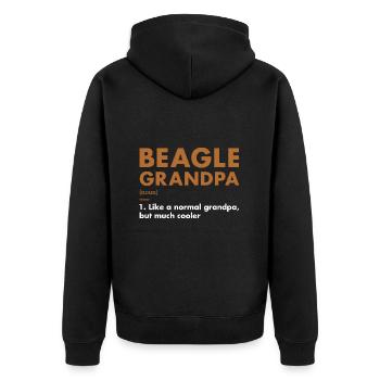 Beagle Grandpa Definition - Unisex Premium Bio Zip Hoodie - Schwarz - Hinten - Nico (187cm)