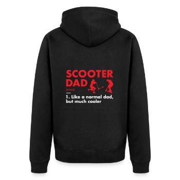 Sport Dad Definition Scooter - Unisex Premium Bio Zip Hoodie - Schwarz - Hinten - Nico (187cm)