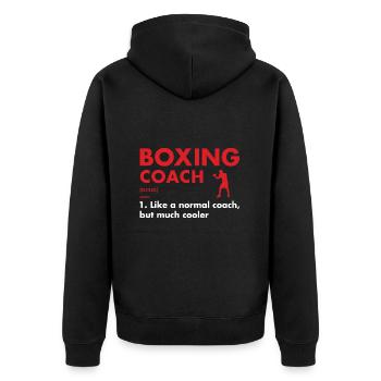 Sport Coach Definition Boxing - Unisex Premium Organic Zip Hoodie - black - Back - Nico (187cm)